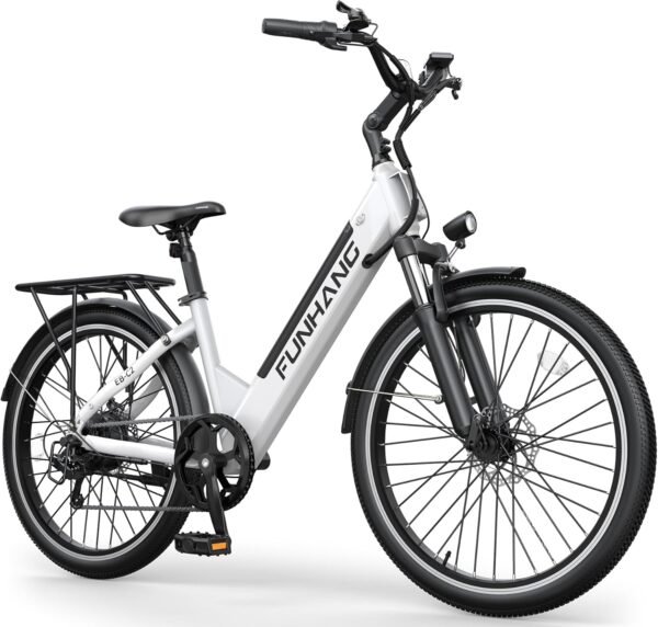 Funhang 26" Step-Thru Electric Bike – 1000W Peak, 50-Mile Range, UL 2849 Certified