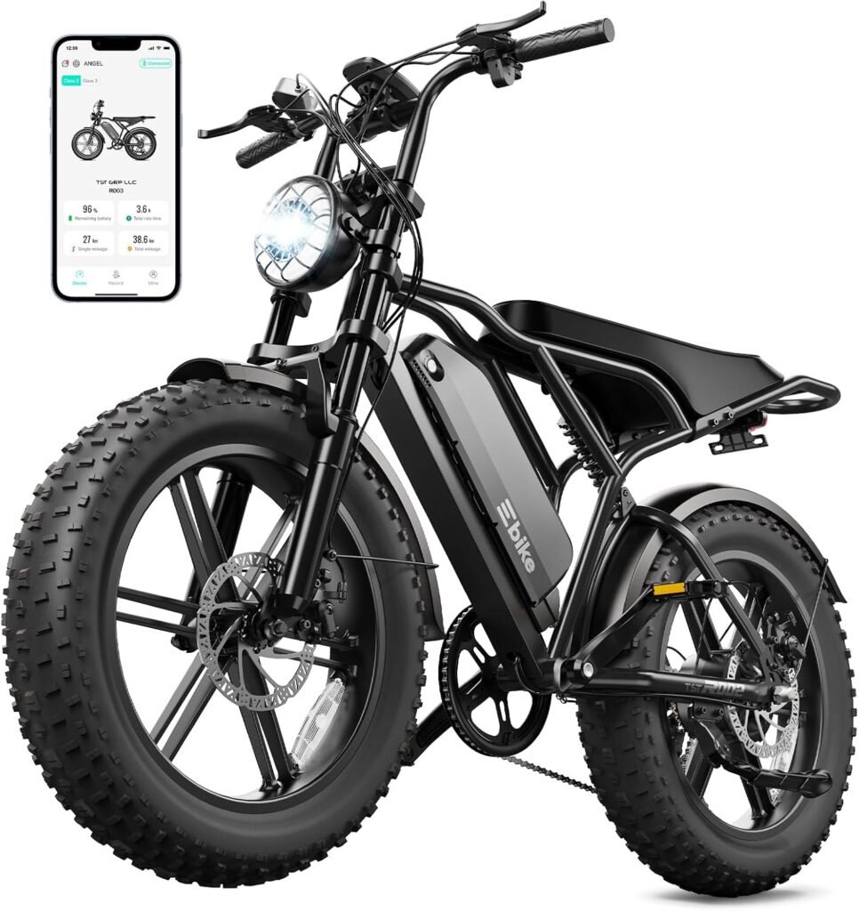 TST Urban Fat Tire Electric Bike – 48V 15Ah, Dual Suspension, 60-Mile Range